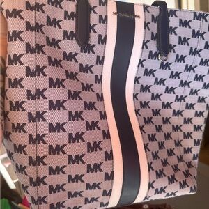 Michael Kors Black and White Monogram Tote